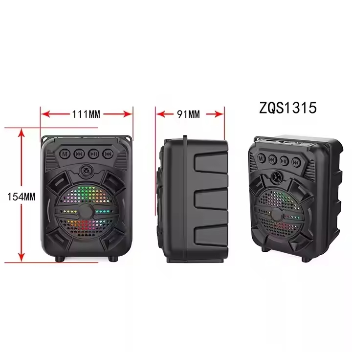ZQS1315 Hordozható BT hangszóró, 5W, 20Hz-20KHz, RGB - Image 2