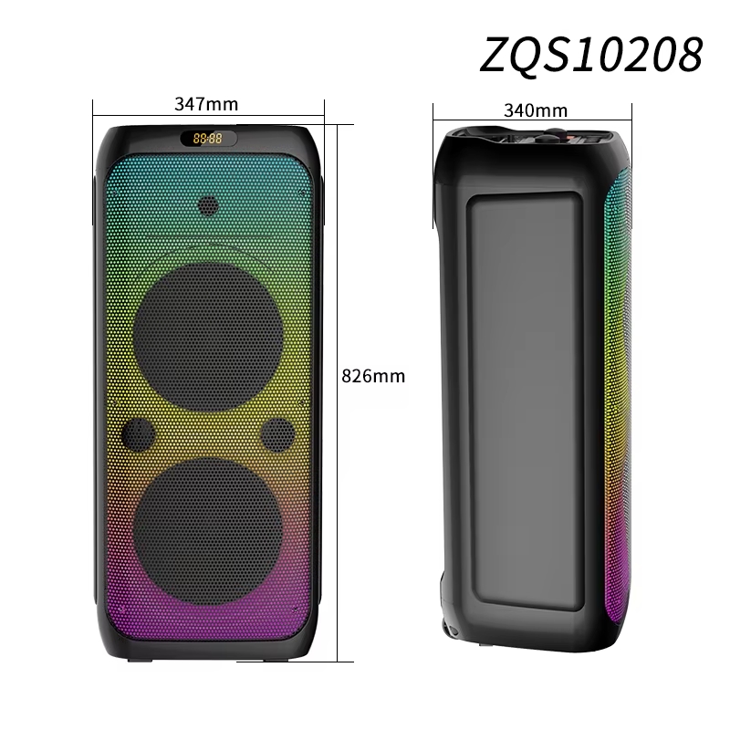 ZQS10208 Boombox dupla 10 hüvelykes hangszóró 2 vezeték nélküli mikrofonnal, 2x50W - Image 4