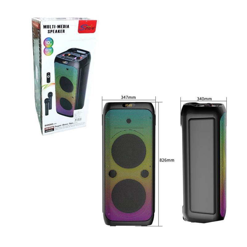 ZQS10208 Boombox dupla 10 hüvelykes hangszóró 2 vezeték nélküli mikrofonnal, 2x50W - Image 5