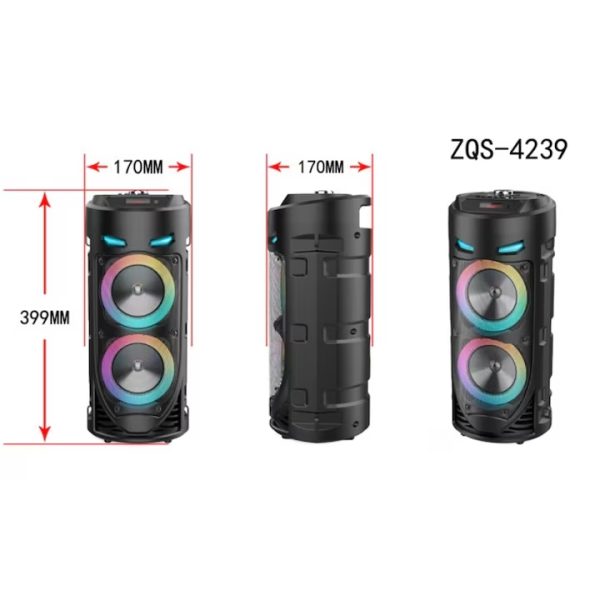 ZQS4239 Hordozható Bluetooth hangszóró karaoke mikrofonnal, 15W - Image 5
