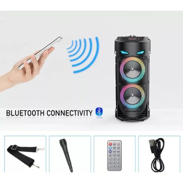 ZQS4239 Hordozható Bluetooth hangszóró karaoke mikrofonnal, 15W - Image 8