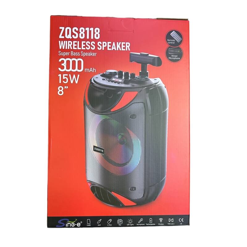 ZQS8118 Super Bass Bluetooth bőrönd hangszóró - Image 4
