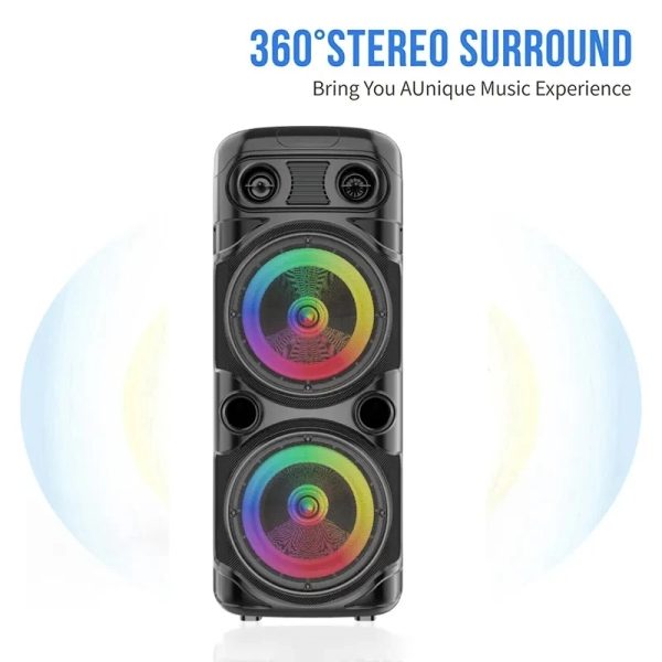 ZQS8210S Super Bass 8" bluetooth hangszóró karaoke mikrofonnal, 30W - Image 3