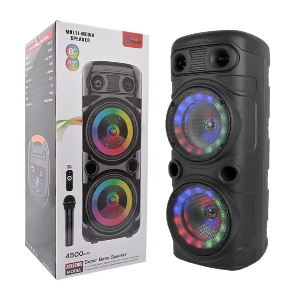 ZQS8210S Super Bass 8" bluetooth hangszóró karaoke mikrofonnal, 30W - Image 4