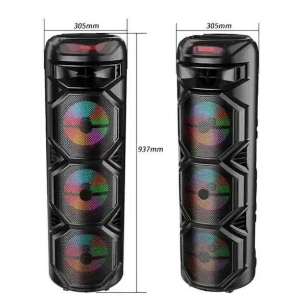 ZQS8301 Hordozható hangszóró,BT/FM/AUX/USB, RGB, mikrofon, 40W RMS/120W PMPO - Image 2