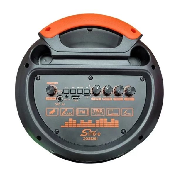 ZQS8301 Hordozható hangszóró,BT/FM/AUX/USB, RGB, mikrofon, 40W RMS/120W PMPO - Image 3