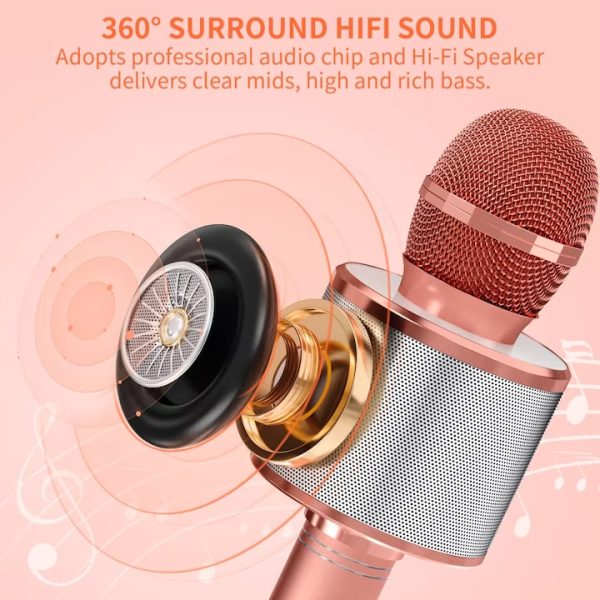Bluetooth-os karaoke mikrofon gyerekeknek , 3 éves kortól , rózsaszín - Image 4