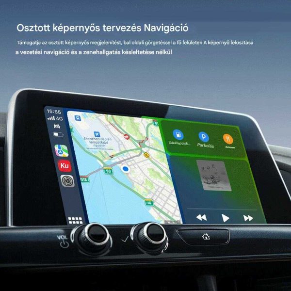 Vezeték Nélküli Autós Kapcsolat CarPlay & AndroidAuto alapú fejegységekhez, Bluetooth USB Adapter - Image 5