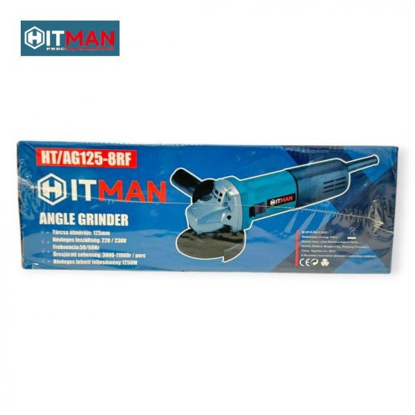 Hitman HT-AG125-8RF Sarokcsiszoló, 1250W, 125mm Tárcsa, Fordulatszám-szabályozó - Image 2
