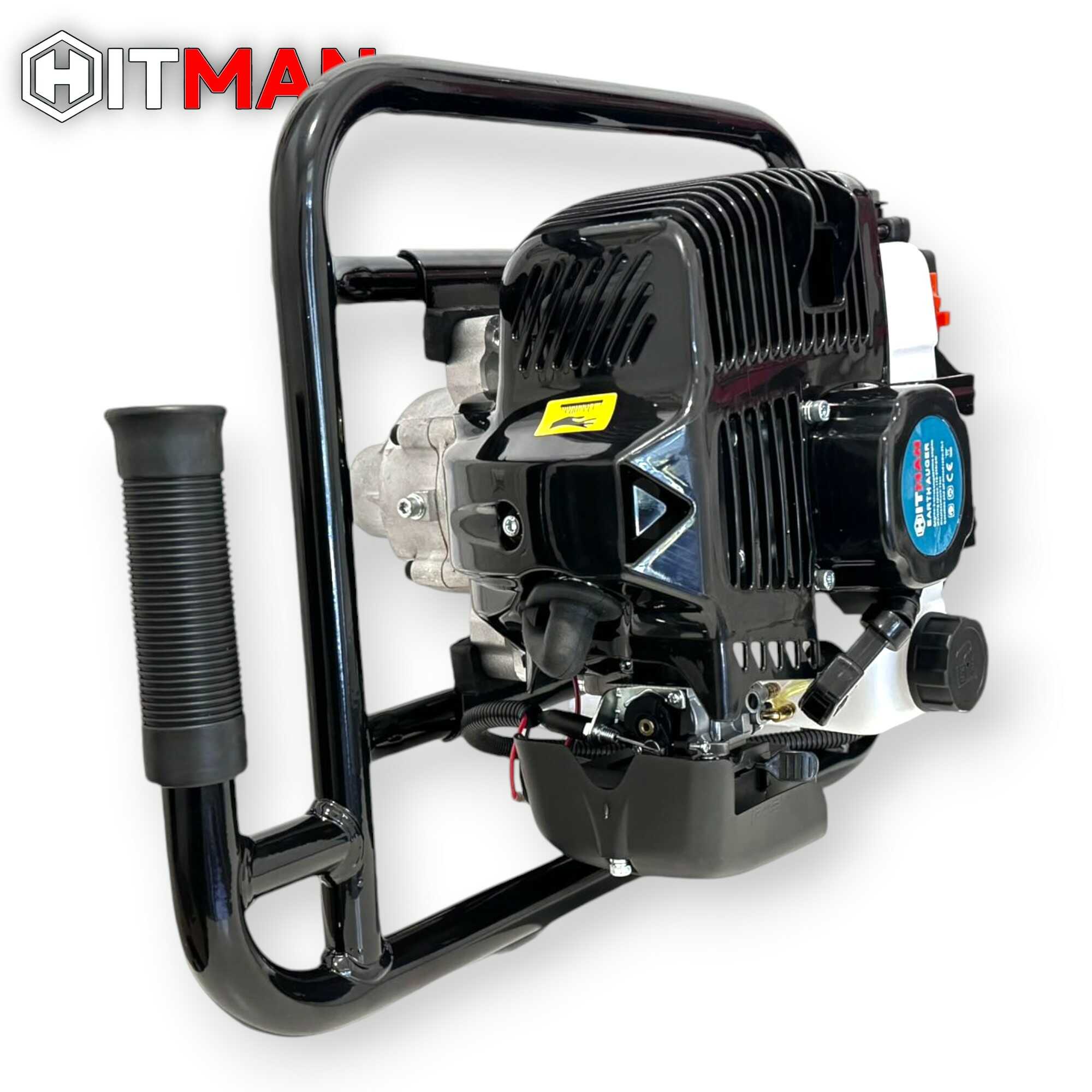 Hitman HT-ED76MAX 6.5HP 73cc Benzinmotoros Talajfúró 3 Fúrófejjel (100mm, 150mm, 200mm) - Image 3