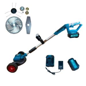 HAYAMI HA-1030 Kerekes fűkasza teleszkópos rúddal és 2db nagy kapacitású (4 Ah) akkuval