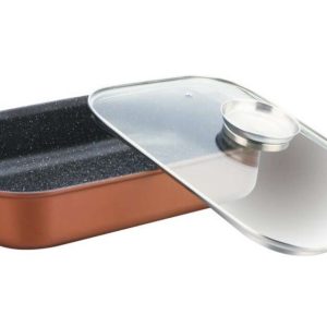 Bachmayer 34cm Márvány Bevonatú Kacsasütő + Hőálló üveg fedő