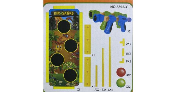 Céllövő játék ,felállítható táblával és fegyverrel+24db puha töltény - Image 5