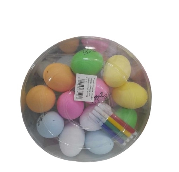 Festhető húsvéti tojáskészlet filctollal kör alakú dobozban - Image 2