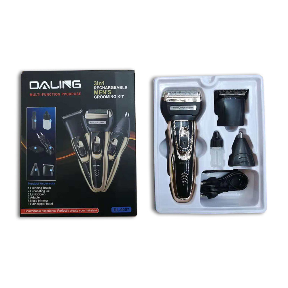Daling 3 az 1-ben szőrtelenítő szett férfiaknak. Borotva, hajnyíró és orr szőrnyíró gép - Image 9