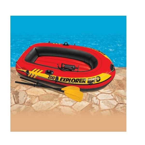 Felfújható kétszemélyes gumicsónak lapáttal és pumpával , 196 x 102 x 33 cm - Image 3