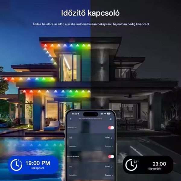 Hangulatos Okosvilágítás a Kertbe: 16,3 méteres, 36 LED-es Fényfüzér Alkalmazás- és Távirányító Vezérléssel - Image 5