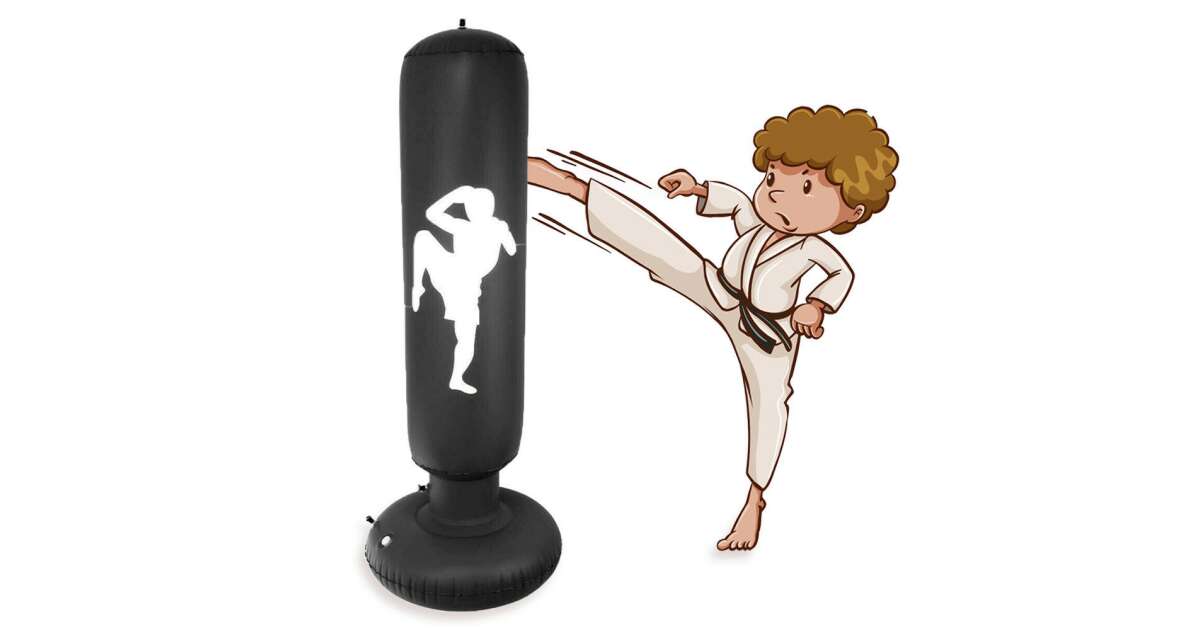 Felfújható boxzsák, 160cm, Fekete - Image 3