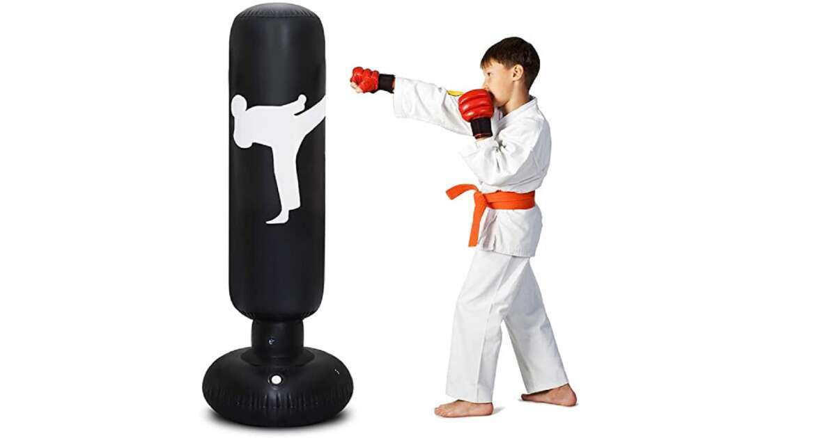 Felfújható boxzsák, 160cm, Fekete