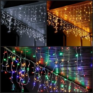 500 LED-es, 25 méteres, jégcsap fényfüzér, karácsonyi jégcsap izzósor IP44