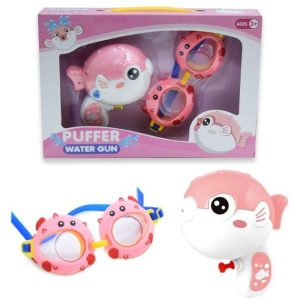 Gömbhal alakú vízipisztoly +szemüveg ,rózsaszín