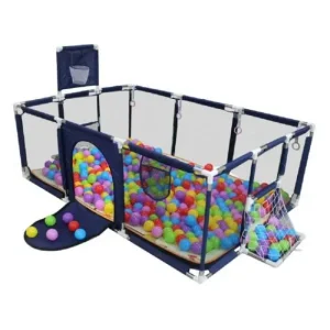 Gyermek járóka focikapuval és kosár palánkkal választható színekben (piros,kék,szürke,rózsaszín) 182x122x64 cm - Kék