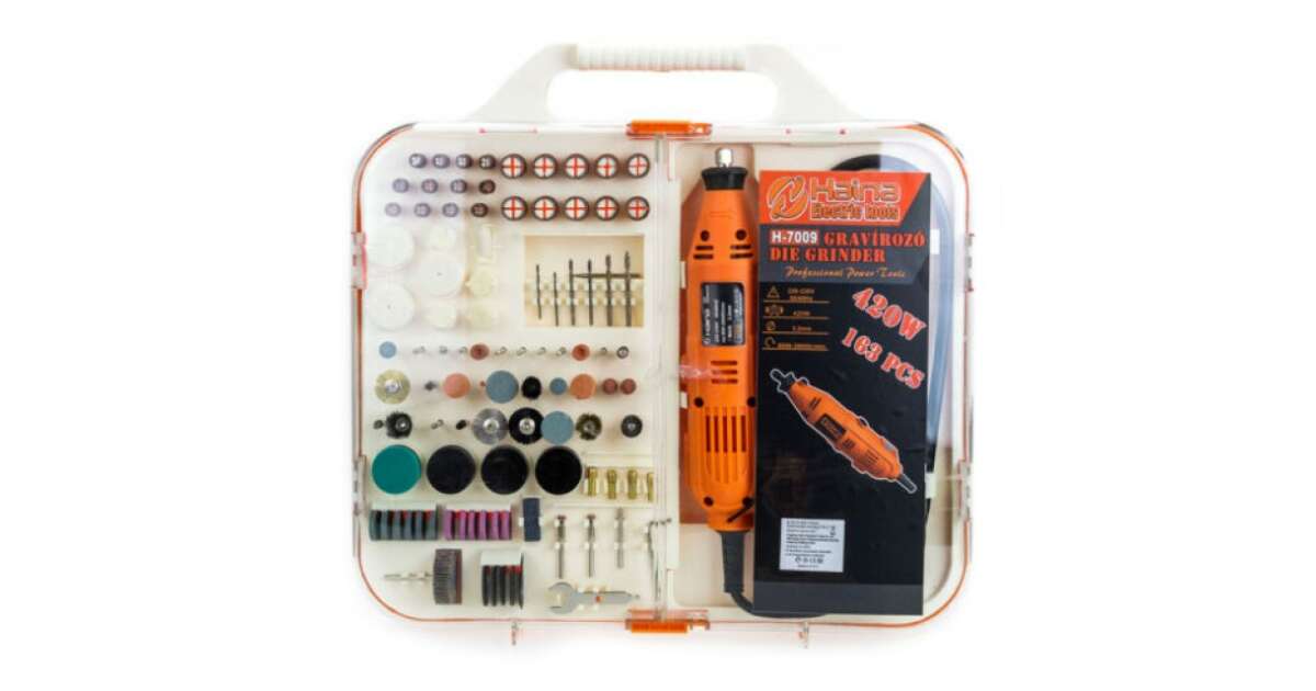 Haina Gravírozó ,polirozó,csiszoló készlet 163 Részes 420W H-7009