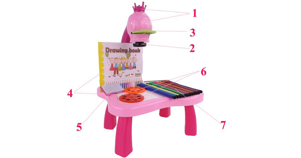 Hercegnős ,projektoros rajzasztal ,színesekkel és sablonokkal ,hangeffektel - Image 4