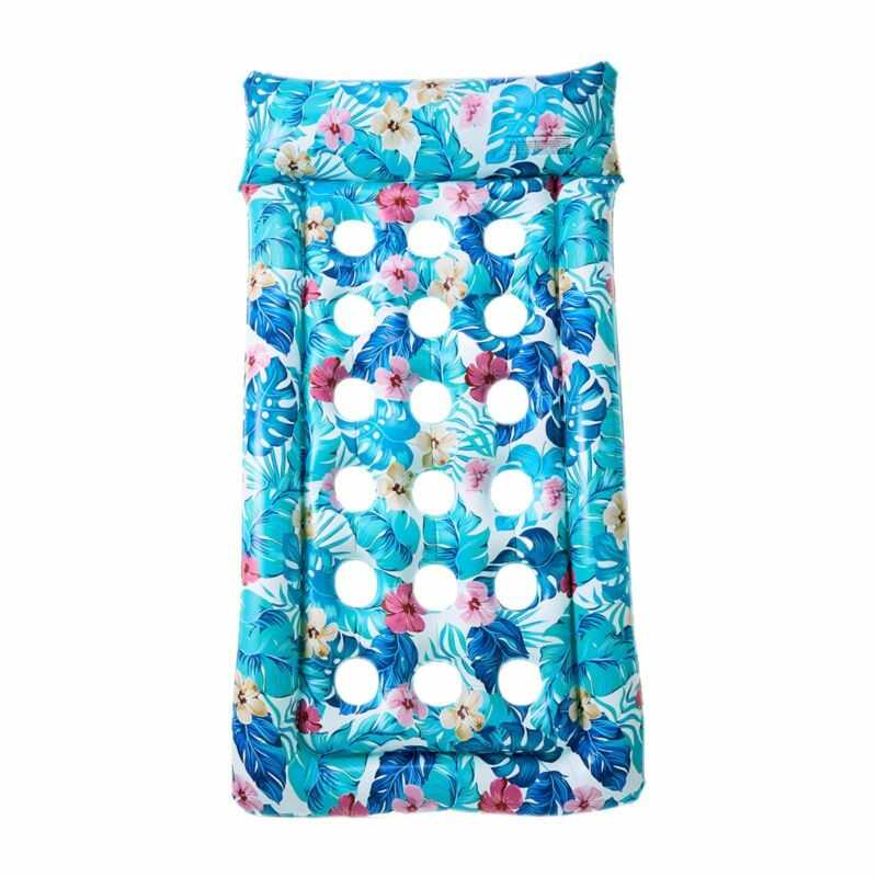 Trópusi strandmatrac fejtámlával pihenőmatrac lyukasztott mintázattal 170 x 85 cm - Image 5