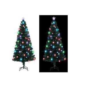 Havas Karácsonyi Ledes Villogó Prémium Műfenyő zöld beépített led RGB világítással Villogó díszekkel 150 Cm 220 V