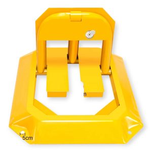 HA-5002 Mauális Acél parkolóőr parkolásgátló, kulccsal zárható, sárga