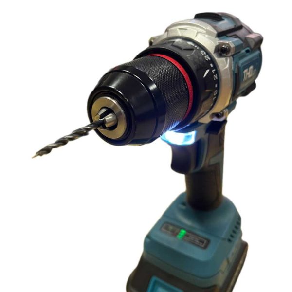 Tho M-8070 Szénkefe mentes Ütvefúró és csavarozó 28 részes, 1500rpm, 2db 36V akku - Image 4