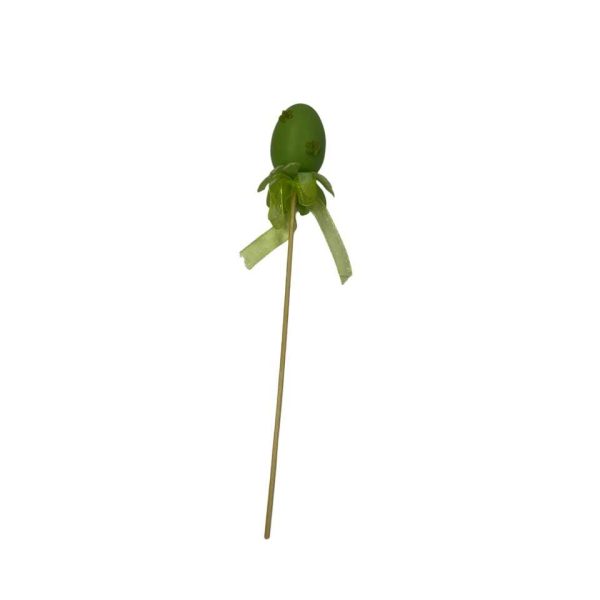 Kézműves Húcvéti dekoráció: Földbe szúrható zöld dísztojás masnival 26cm - Image 3