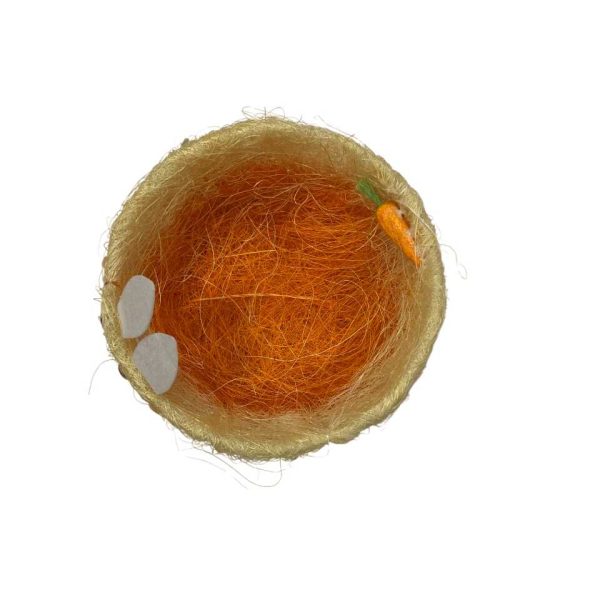 Kézműves Húsvéti sárgarépa kosár, Húsvéti tojástartó dekoráció 17 cm ⌀ - Image 2