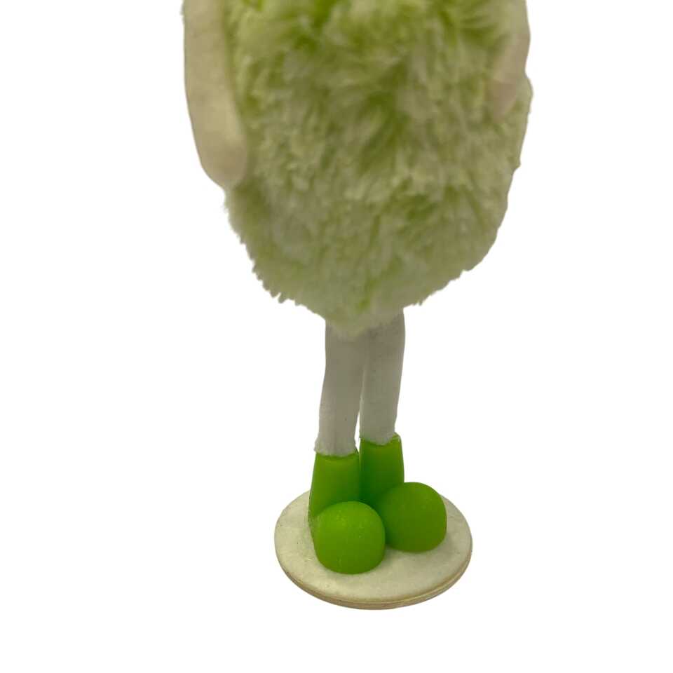 Húsvéti zöld pihe-puha nyuszi figura margarétával, Húsvéti asztaldísz dekoráció 25cm - Image 3