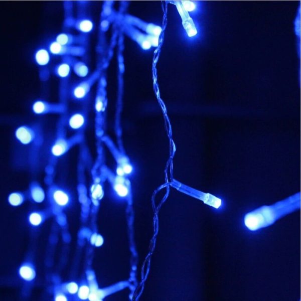 Karácsonyi jégcsap fényfüzér 10+1,5 méter fehér kábel, 300 LED, toldható, Világoskék DL-075, IP44 - Image 8