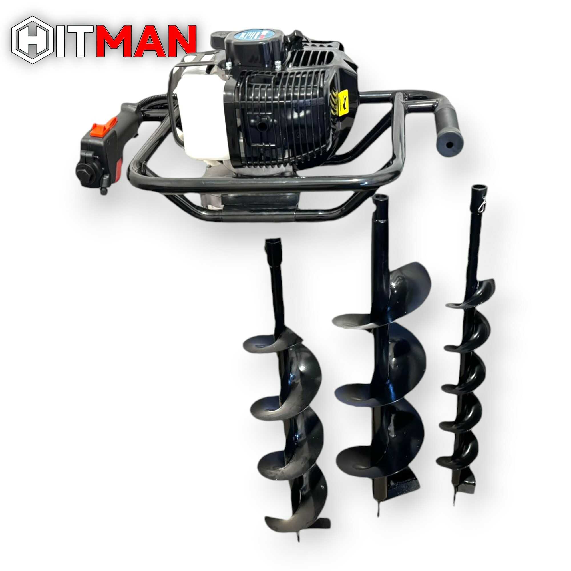 Hitman HT-ED76MAX 6.5HP 73cc Benzinmotoros Talajfúró 3 Fúrófejjel (100mm, 150mm, 200mm) - Image 6