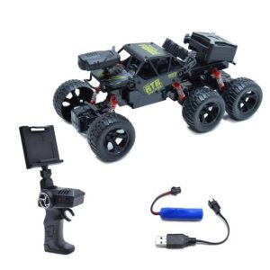 Kamerás off-road hatkerekű távirányítós kaszkadőr játékautó applikációs élőképpel
