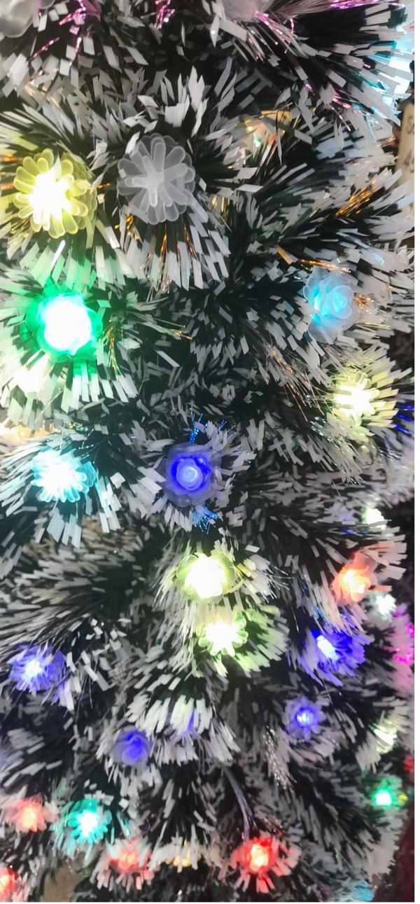 Havas Karácsonyi Ledes Villogó Prémium Műfenyő zöld beépített led RGB világítással Villogó díszekkel 180 Cm 220 V - Image 5