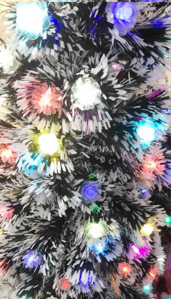 Havas Karácsonyi Ledes Villogó Prémium Műfenyő zöld beépített led RGB világítással Villogó díszekkel 180 Cm 220 V - Image 3
