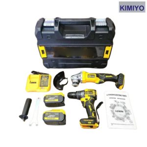 kimiyo 2in 1 szerszámszett sarokcsiszoló és csavarbehajtó 2 db akkumulátor 128 V