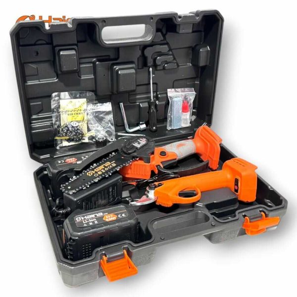 Haina H-BCD2-6804 Automata Olajozású Mini Ágvágó Láncfûrész és Metszõolló, 62V - Image 2