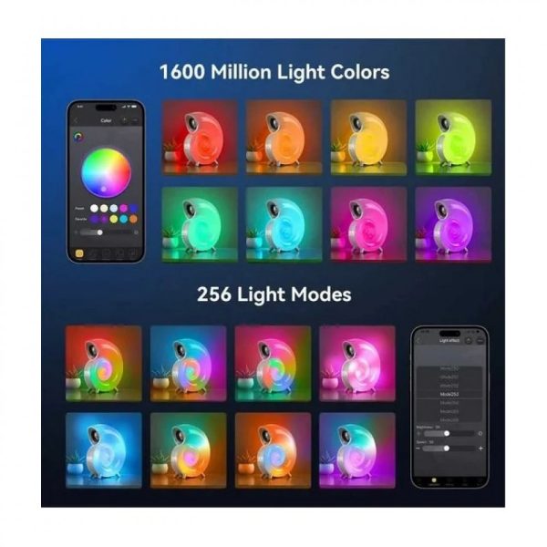 Bluetooth Hangszóró LED Lámpával És Órával - Tengeri Csiga - KP-556 - Image 3