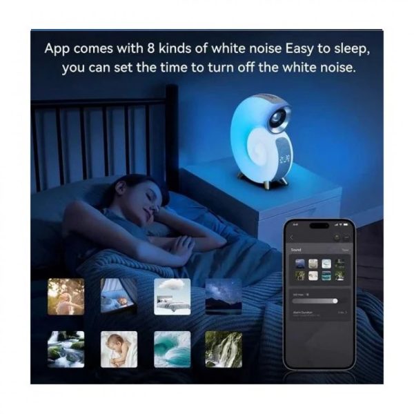 Bluetooth Hangszóró LED Lámpával És Órával - Tengeri Csiga - KP-556 - Image 4