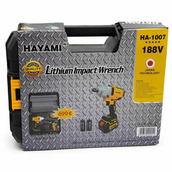 Hayami HA-1007 Ütvecsavarozó 1350 Nm, 2db 21V 6000mAh akkumulátorral - Image 8