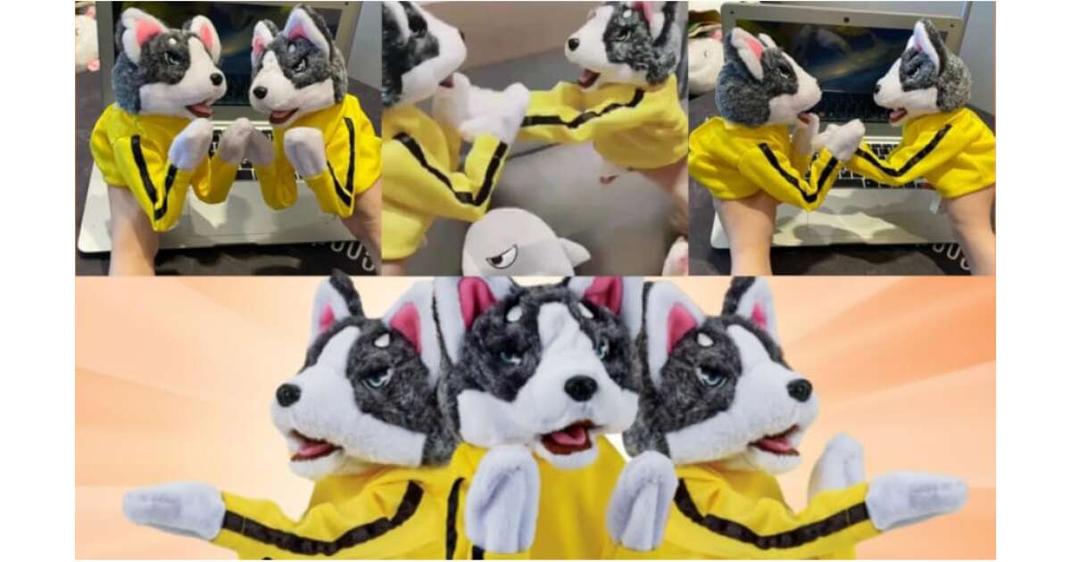 Kung fu husky , elemmel müködő interaktív kesztyűbáb játék - Image 2