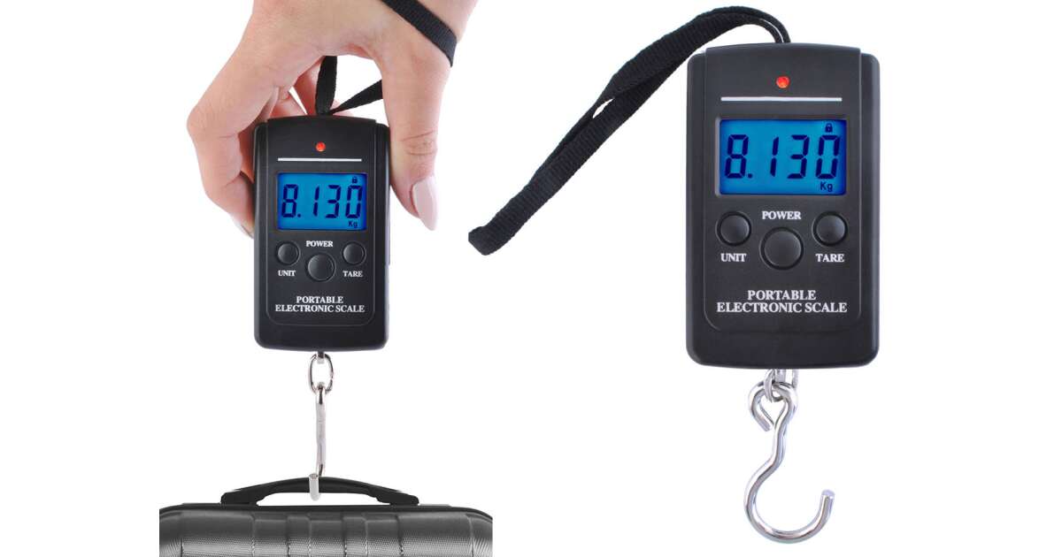 LED-es Hal-, Poggyász-, Bőrönd Mérleg – 40 kg-ig