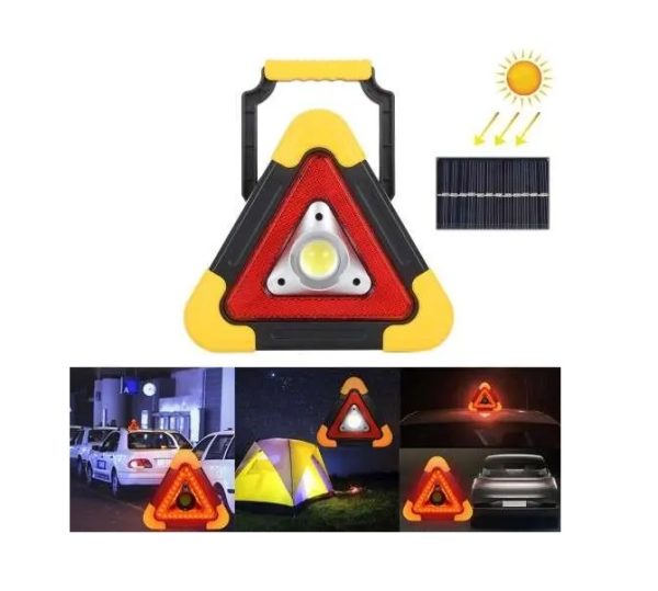 COB LED szolár Autó figyelmeztető Fényviszaverő multifunkciós lámpa elakadásjelző háromszög , HB-6608-9 - Image 4