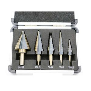 Flinke 5 darabos levegőkulcs befogatással lépcsős fúrókészlet HSS LZ-208