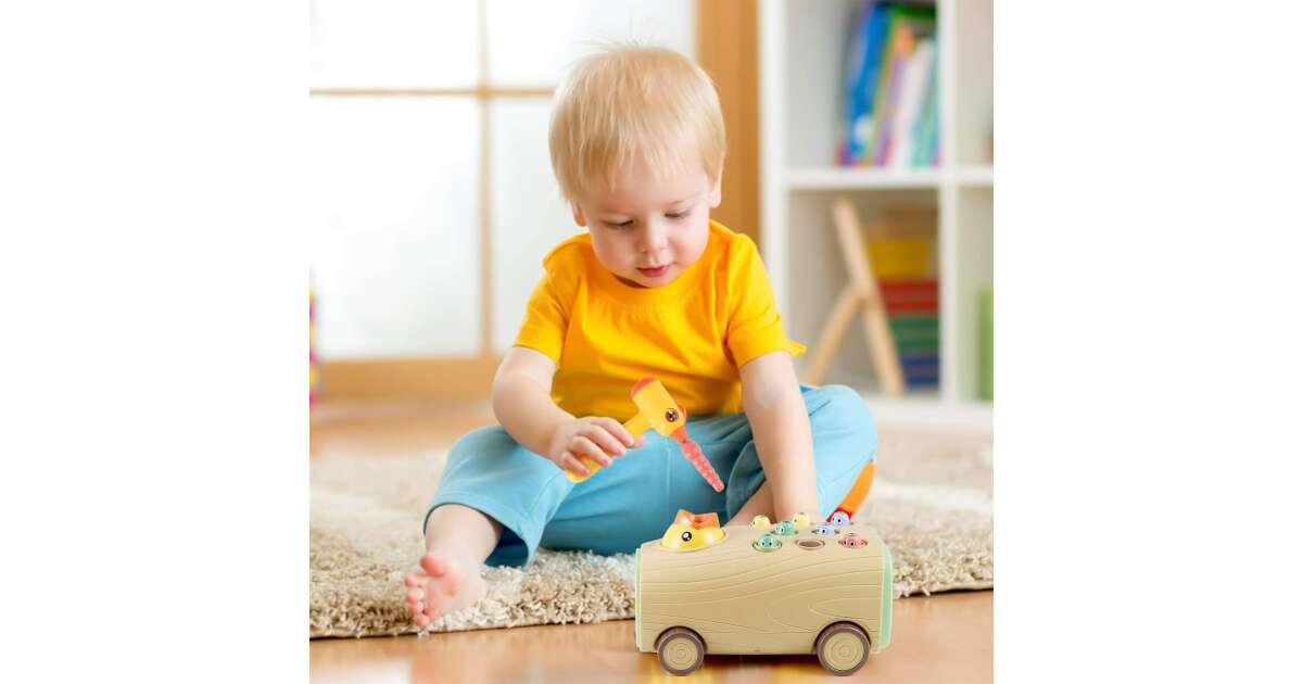 Mágneses fakopáncs - harkályos játék 8 db kukaccal - Image 6